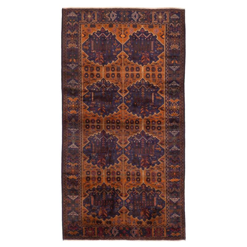 ECARPETGALLERY Hand-knotted Teimani Burnt Orange Wool Rug - 3'7 x 6'8