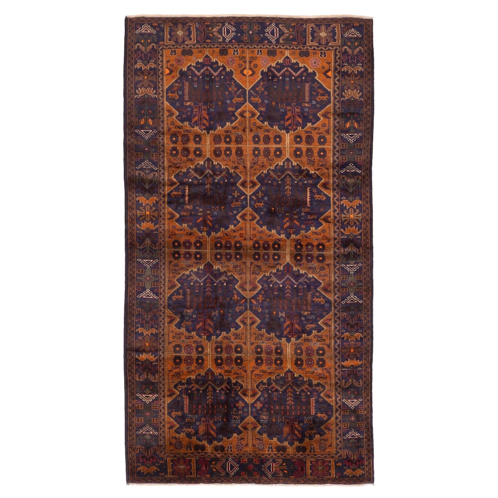ECARPETGALLERY Hand-knotted Teimani Burnt Orange Wool Rug - 3'7 x 6'8