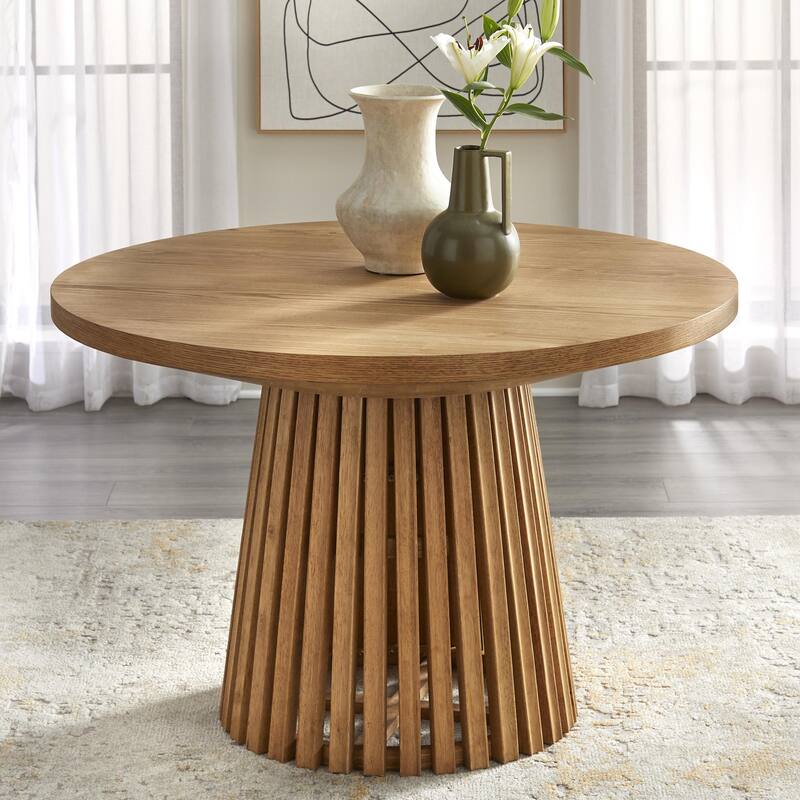 Simple Living Morena Round Dining Table - Light Walnut
