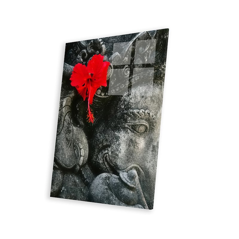 Ganesh Holy Hindu God Statue Print On Acrylic Glass by Unknown Artist