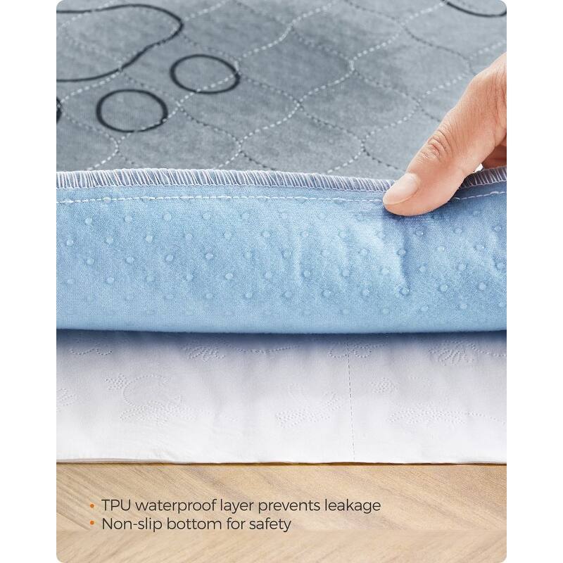 Gray Polyester Washable 2-Pack Dog Pee Pads with Waterproof Backing