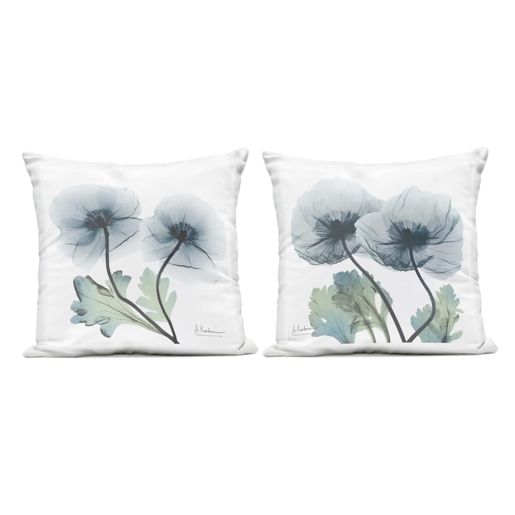 Stupell Luminous Sapphire Florals Printed Outdoor Throw Pillow Design by Albert Koetsier (Set of 2)