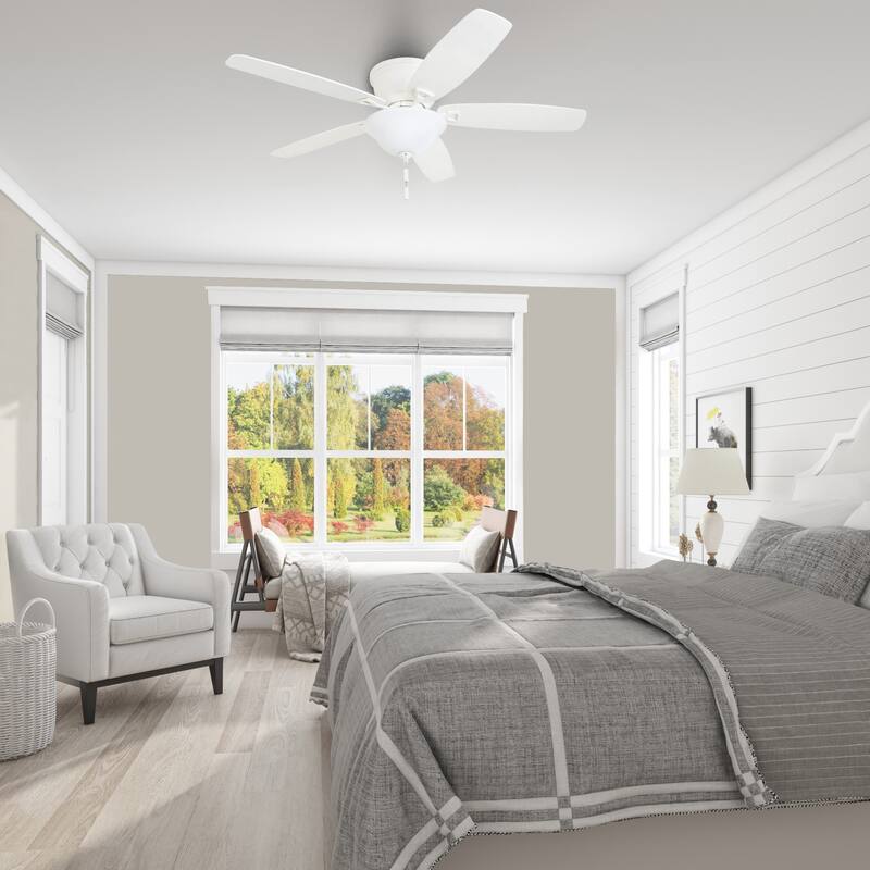 Honeywell Glen Alden 52" White Low Profile LED Ceiling Fan with Light