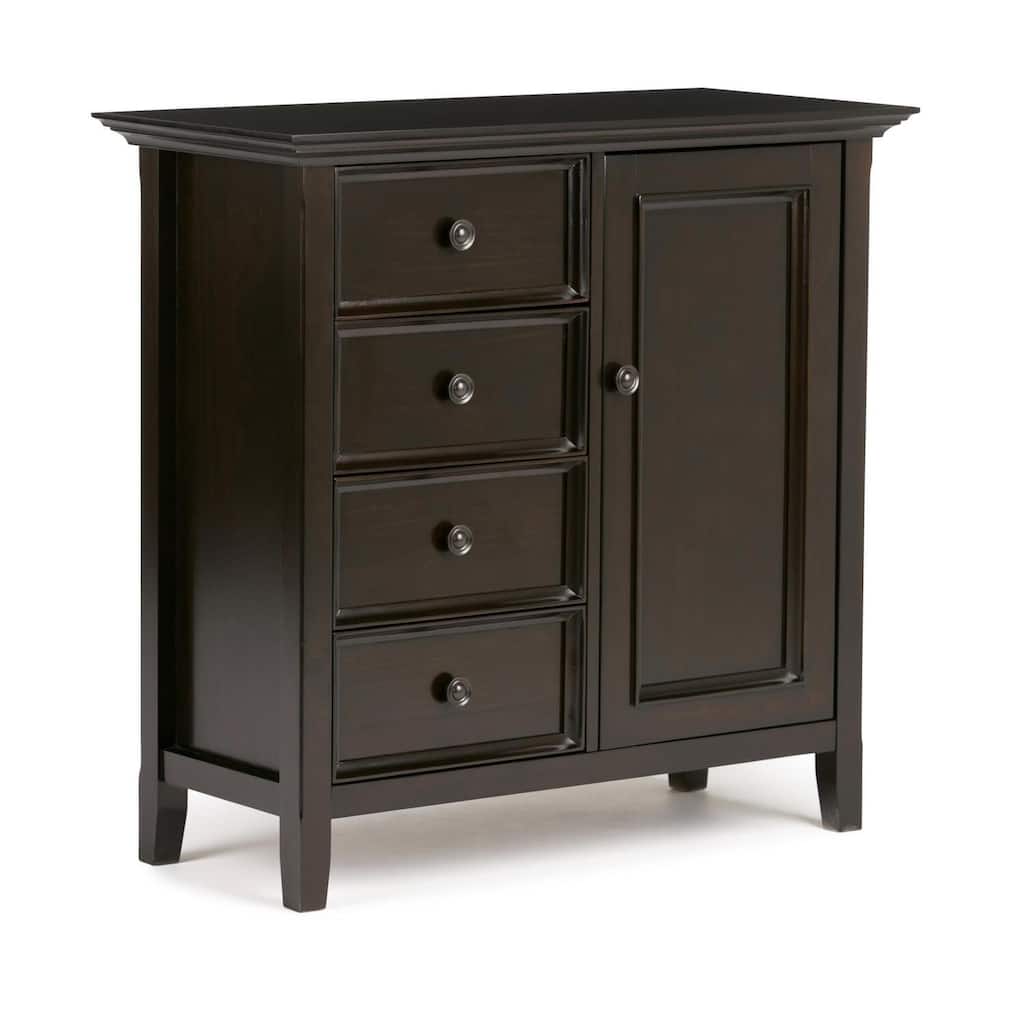 66-Inch Wide Solid Wood 4-Door Storage Cabinet - Transitional Design with Adjustable Shelves for Any Room