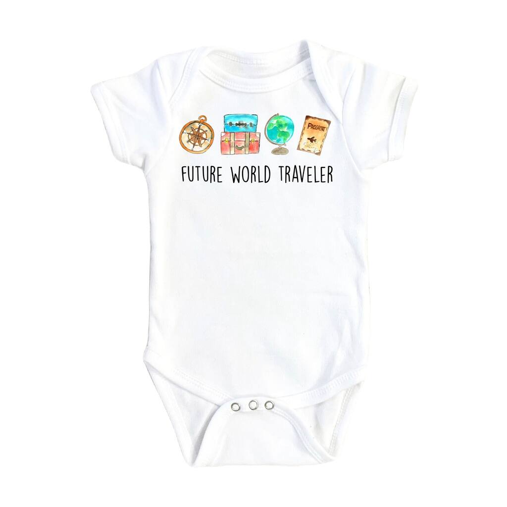 World Traveler Icon - Baby Boy Girl Clothes Infant Bodysuit Funny Cute Newborn