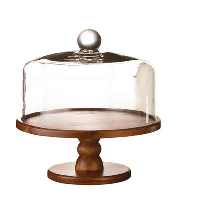 madera pedestal cake plate 9"dx10.25"h