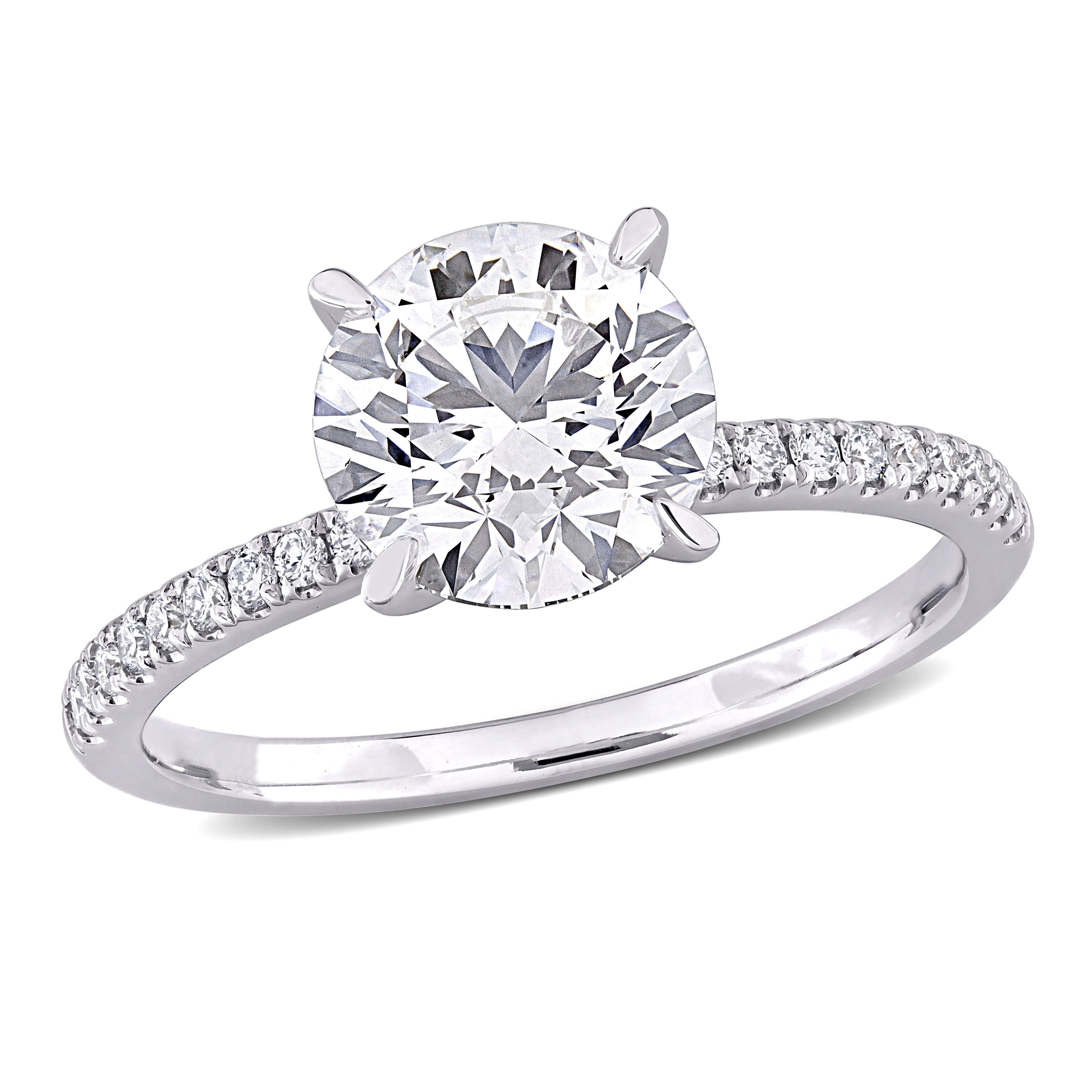 Miadora 2 1/6ct TDW Lab-Grown Diamond Solitaire Ring 14k White Gold
