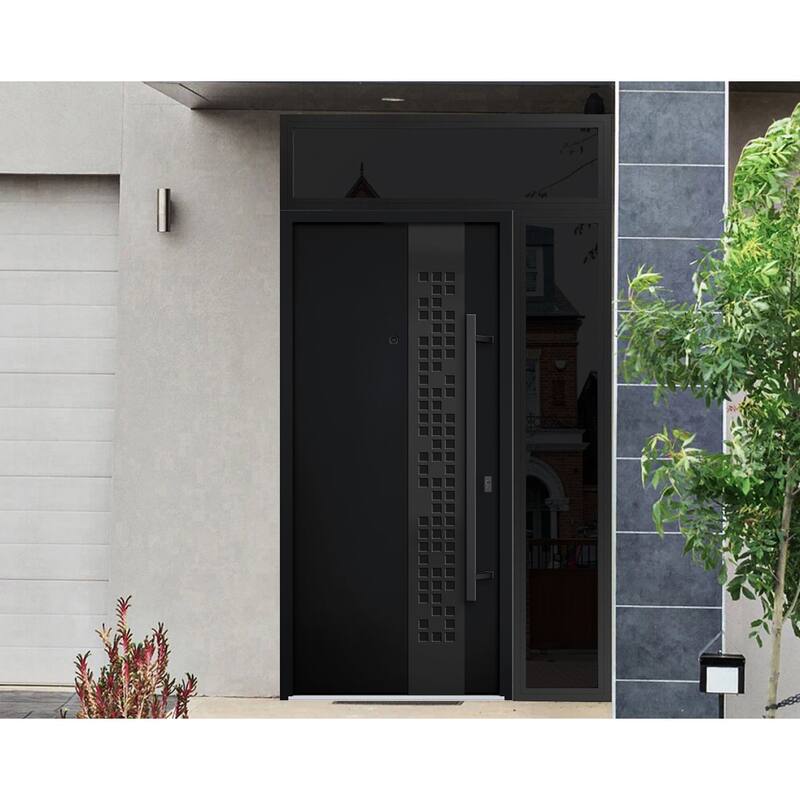 VDOMDOORS | Front Door Exterior Door | Fiberglass | Frame & Hardware Included | 18x80, Oak Entry Door Steel Entry Door