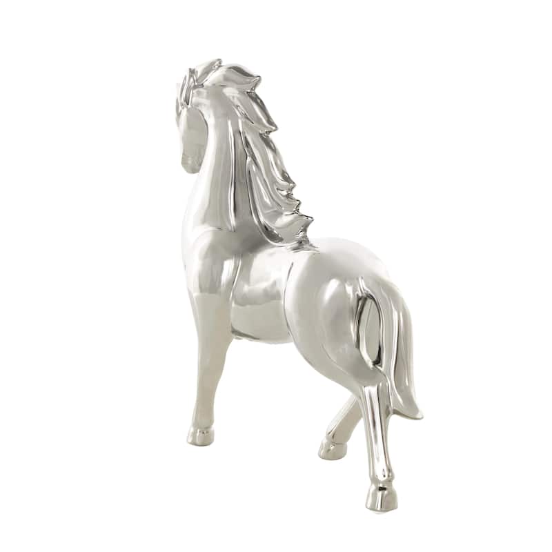 Ceramic Prancing Horse Decorative Sculpture - Gold or Silver