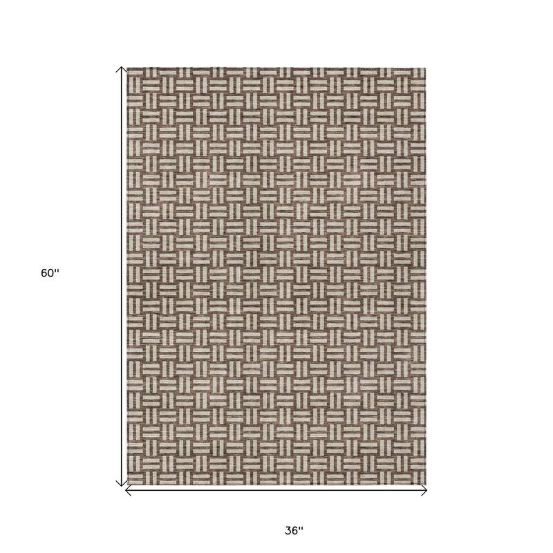 HomeRoots Geometric Transitional Rectangle Outdoor Rug
