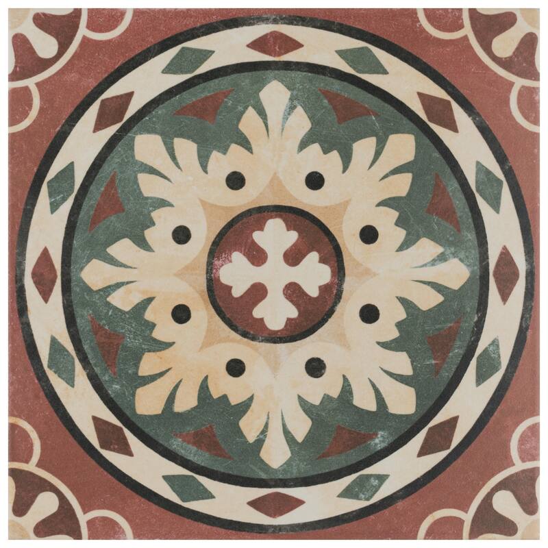 Merola Tile Habana Rosso 9-3/4" x 9-3/4" Porcelain Floor and Wall Tile