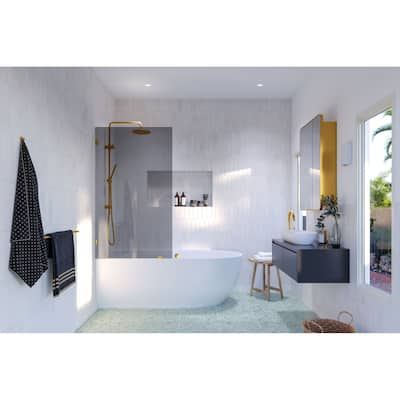Glass Warehouse GTBF-34 Ursa 58-1/4" High x 34" Wide Shower Screen