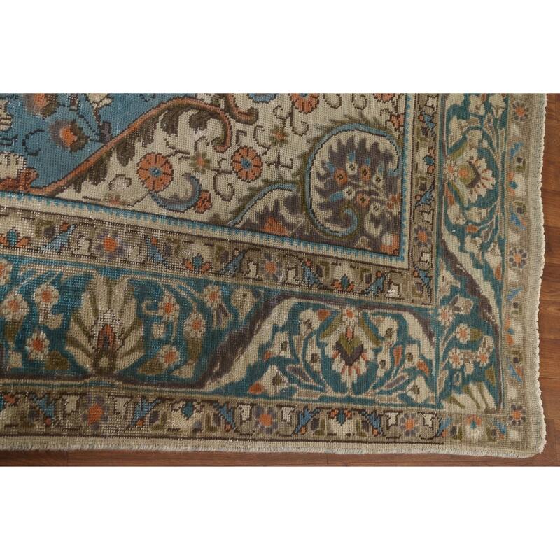Distressed Over-Dyed Tabriz Persian Vintage Rug Handmade Wool Carpet - 6'8"x 9'10"