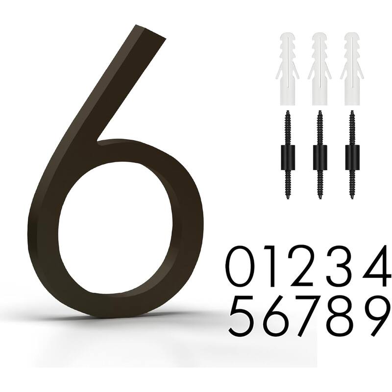 Mega Handles Modern Metal House Numbers | Heavy Duty Outdoor Address Digits | Easy to Install, Floating or Flush Mount Design