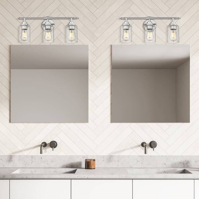 3-Light Brushed Nickel Bathroom Vanity Light