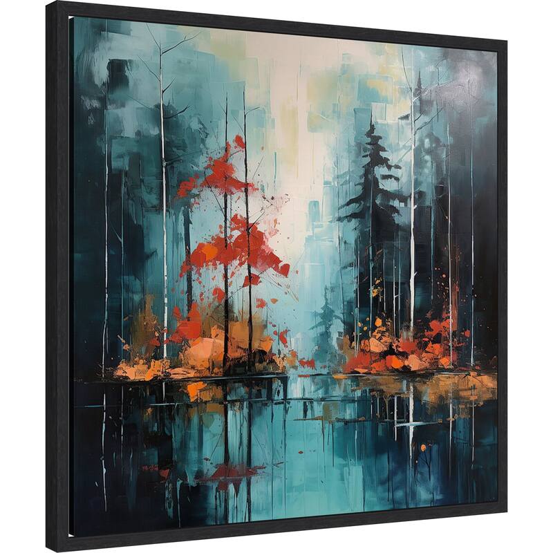 Dense Forest by Tradelink inhouse artist (22 x 22 in.), Framed Canvas Wall Art Print