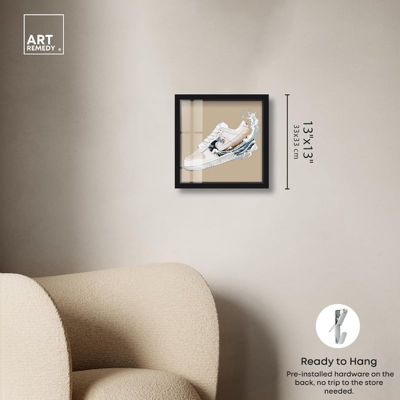 Great Wave Sneaker Splash Shadowbox by Art Remedy
