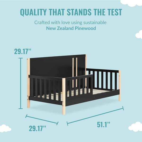 Evolur Dream On Me Soho Toddler Bed - Matte Black Vintage