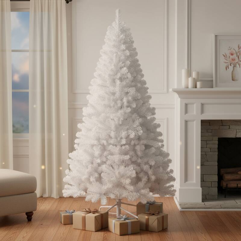 HomeRoots 9' White Full Spruce Christmas Tree - 6 Foot
