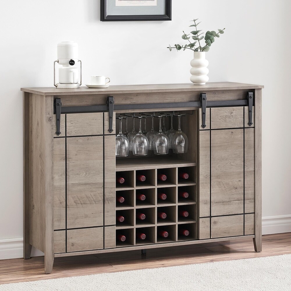 Grey shop liquor cabinet
