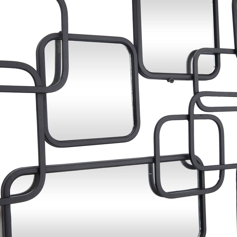 CosmoLiving by Cosmopolitan Artistic Black Metal Geometric Wall Mirror