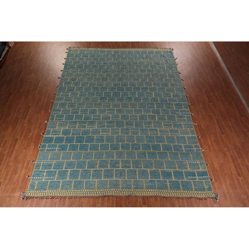 Geometric Modern Moroccan Large Area Rug Handmade Wool Carpet - 11'10"x 16'0"