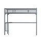 preview thumbnail 6 of 7, Silver Twin Size Metal Loft Bed with Desk, Ladder, and Guardrails