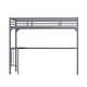 preview thumbnail 7 of 8, Twin Metal Loft Bed with Desk, Ladder and Guardrails, Grey