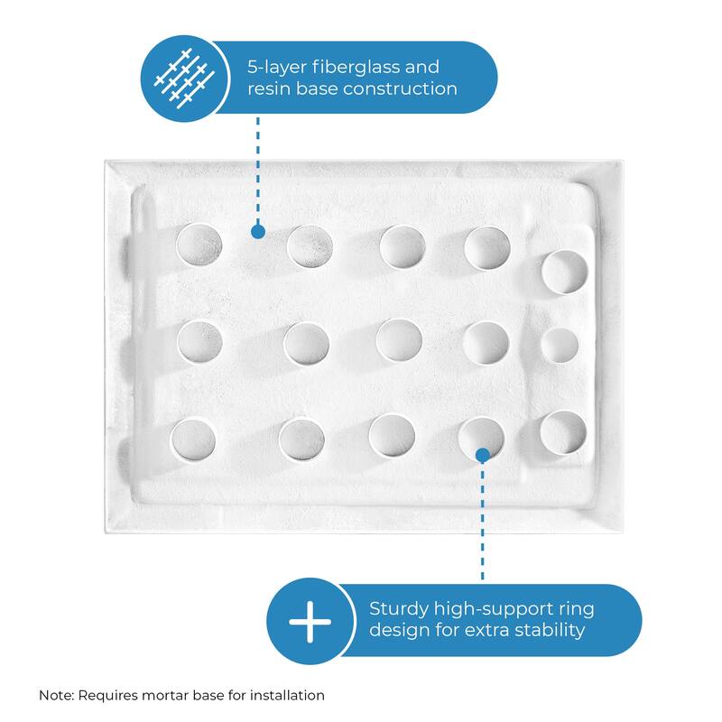 OVE DECORS Adena White Shower Base 60x36 in white