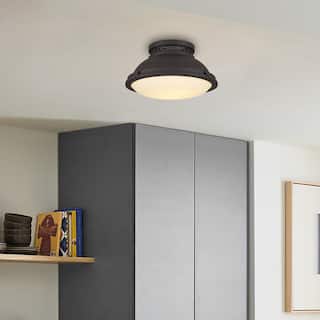 Halo 2-Light 14" Dark Bronze Flush Mount Ceiling Light