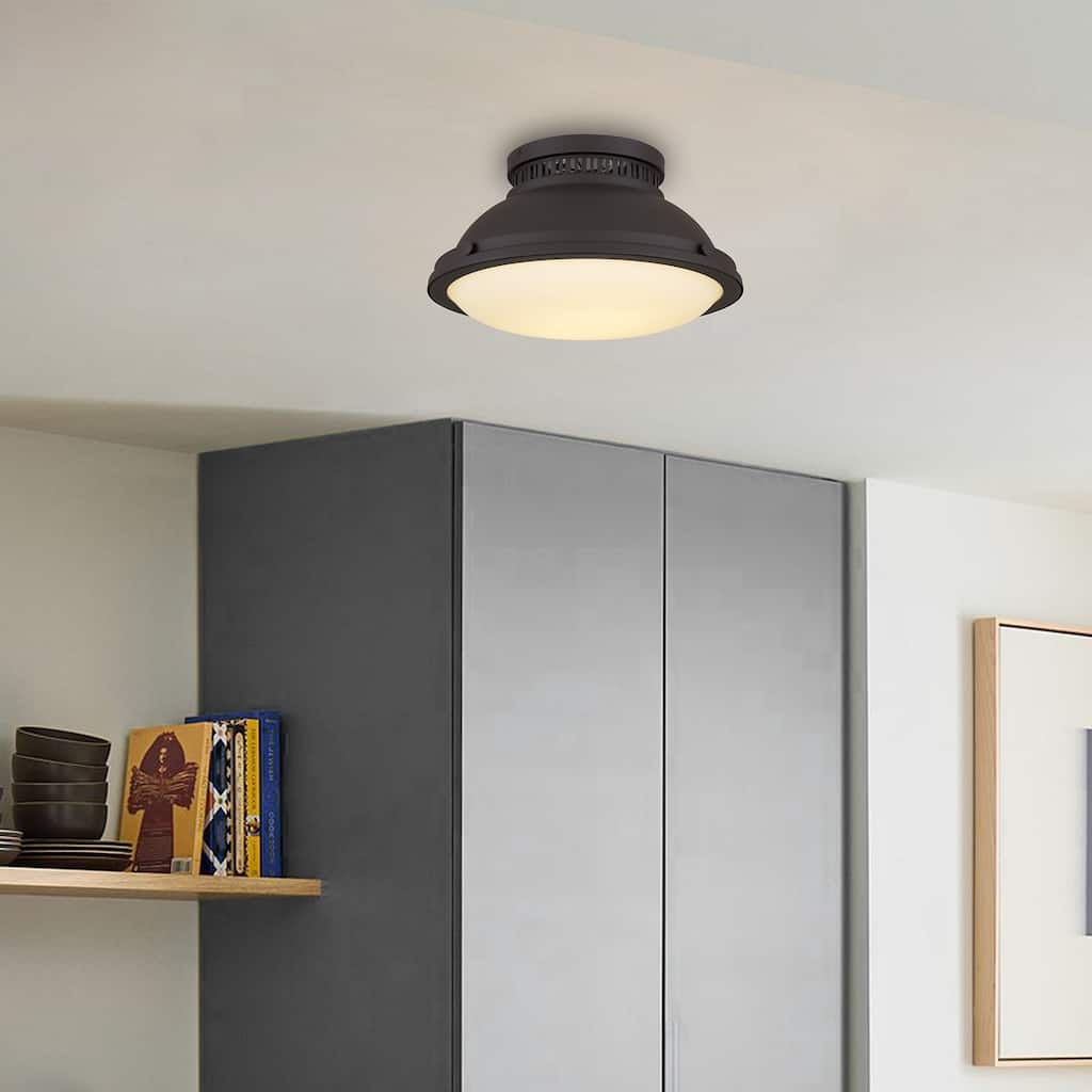 Halo 2-Light 14" Dark Bronze Flush Mount Ceiling Light