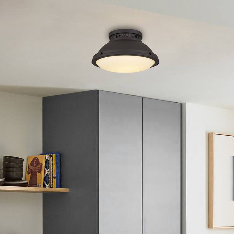 Halo 2-Light 14" Dark Bronze Flush Mount Ceiling Light