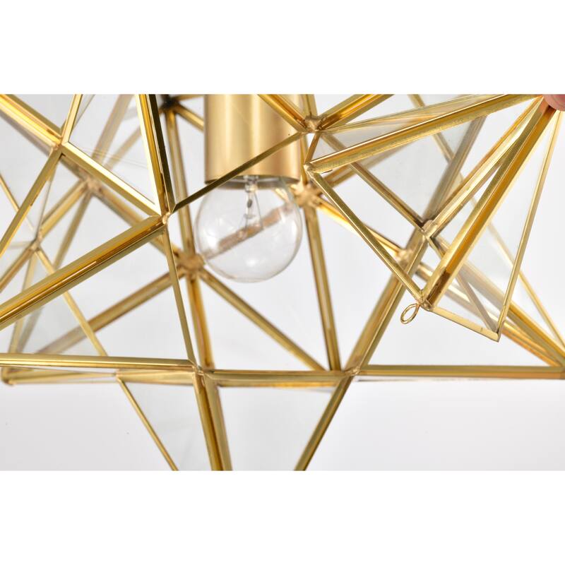 Estrelya Starburst Flushmount Ceiling Lamp with Glass Faces