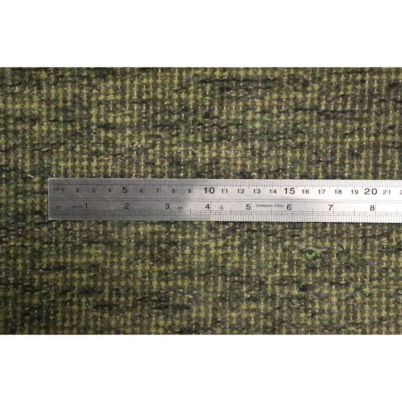 Hand Knotted Oriental 100% Wool Carpet Modern Modern Green Gabbeh Runner Rug - 4' 8'' X 2' 4''
