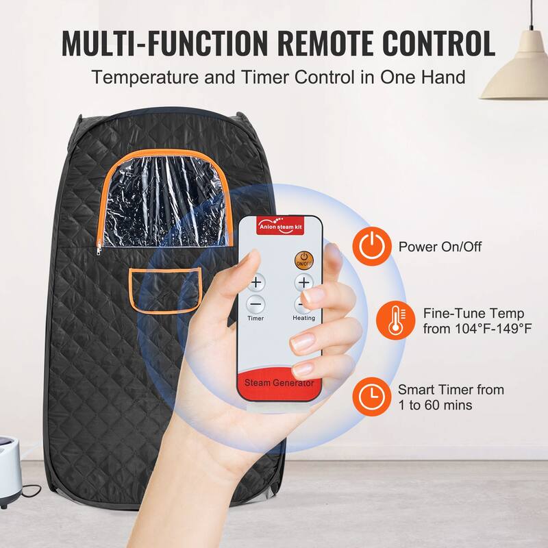 Compact Portable Steam Sauna Tent, 1200 Watt Sauna Blanket with Chair & Storage Bag, Home Therapeutic Sauna Tent