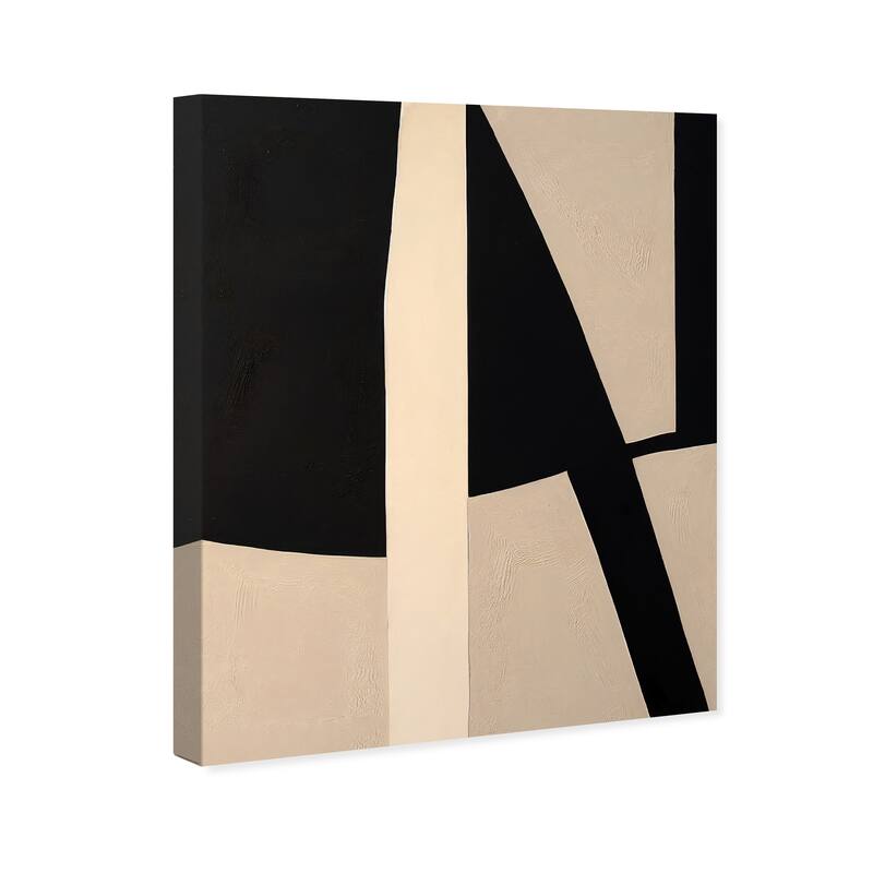Wynwood Studio Canvas Abstract Mat in Earthtones Black and Tan Modern & Contemporary Wall Art Canvas Print
