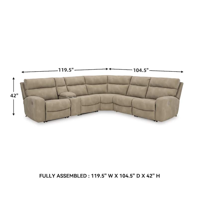 Signature Design by Ashley Next-Gen DuraPella 6-Piece Power Reclining Sectional - 119.5"W x 104.5"D x 42"H