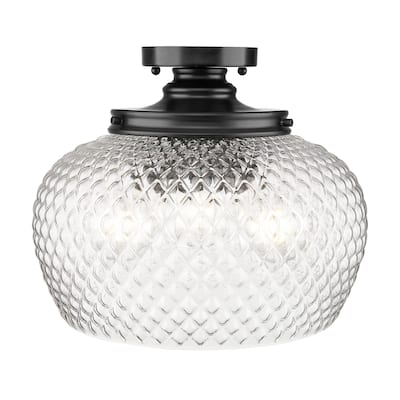 Golden Lighting 1088-3SF Adeline 3 Light 14" Wide Semi-flush Ceiling