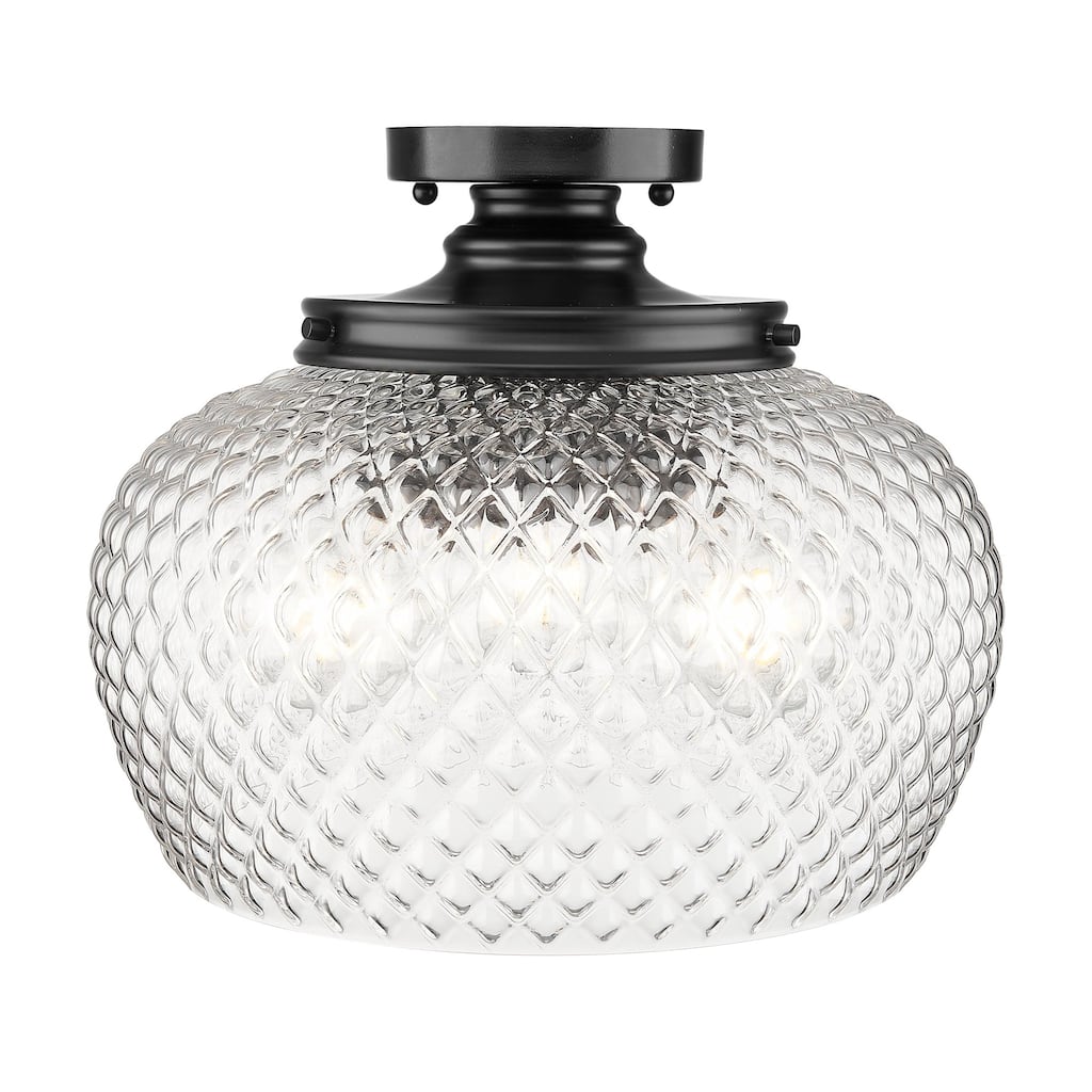 Golden Lighting 1088-3SF Adeline 3 Light 14" Wide Semi-flush Ceiling