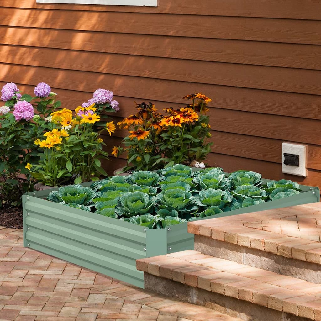 Aoodor Raised Garden Bed 4' x 2' x 1' for Patio Ourdoor Yard