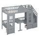 preview thumbnail 12 of 13, Wood Kids Storage Bed with Convertible Dorm Loft Bed, Twin Over Twin Bunk Beds with Upper Bed and Down Desk for Teens Boys Girls