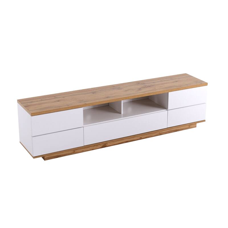 Rectangle TV Stand for TVs up to 80", Media Console with Storage, Entertainment Center with Door Rebound Device