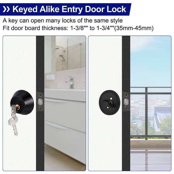 10pcs Keyed Alike Entry Door Locks Single Cylinder Deadbolts Set Black