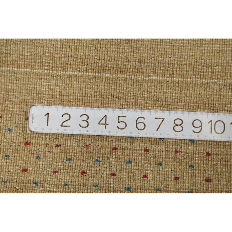 Tribal Yellow Gabbeh Indian Runner Rug Handmade Wool Carpet - 2'4"x 9'9"