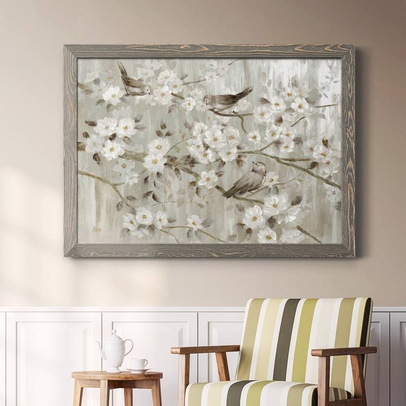 Neutral Spring Birds-Premium Framed Canvas - Ready to Hang