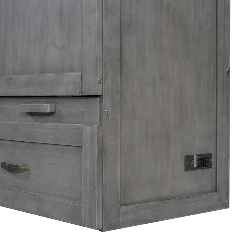 Space-Saving Murphy Bed with USB Ports and Large Drawers