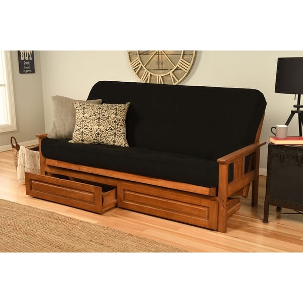 slide 2 of 13, Porch & Den Kern Full-Size Storage Futon with Suede Mattress Canton Black
