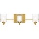 preview thumbnail 1 of 6, Kolt 3-Light Brushed Gold Bath Light