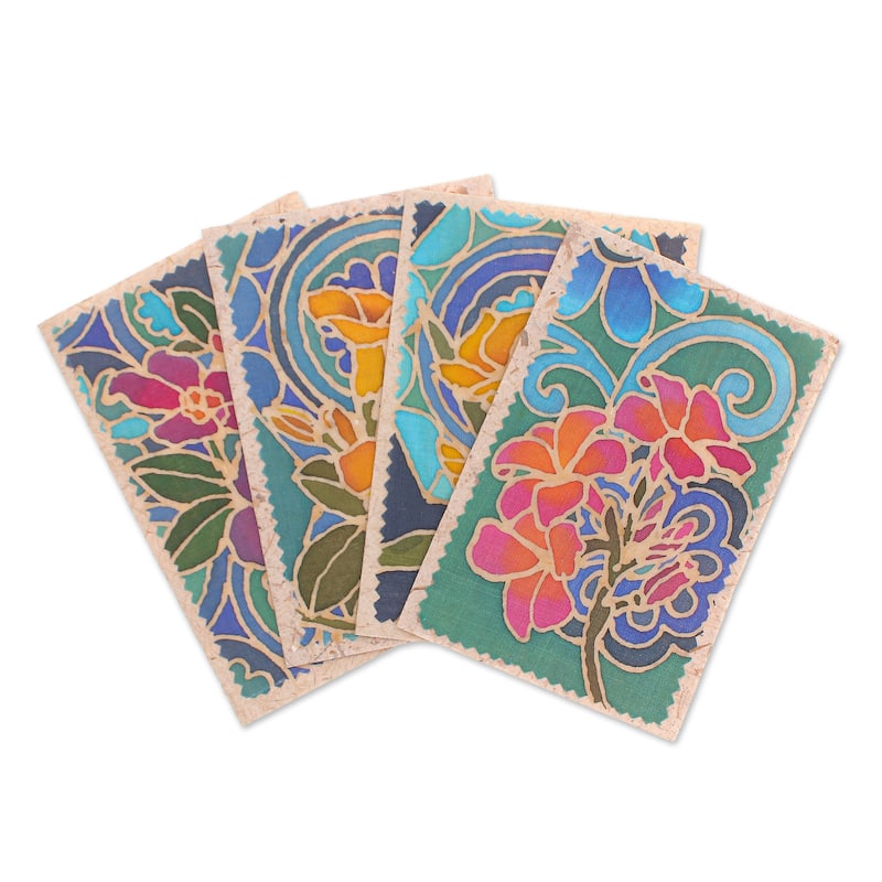 Novica Handmade Thai Paradise Cotton And Paper Greeting Cards (Set Of 4)