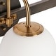 preview thumbnail 13 of 34, Aladari Modern Gold 3-Light Bathroom Vanity Lights Opal Glass Wall Sconces